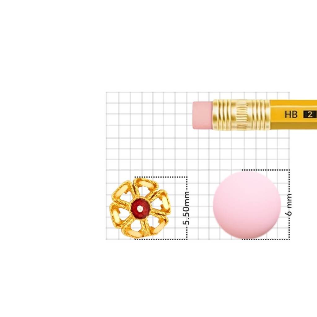 Yuvora 18K Yellow Gold Rouge Loop Nose Pin For Women | Screw Back Closure | Bis Hallmarked | Pure Gold N : PCNP1073-DC-18YG-IS