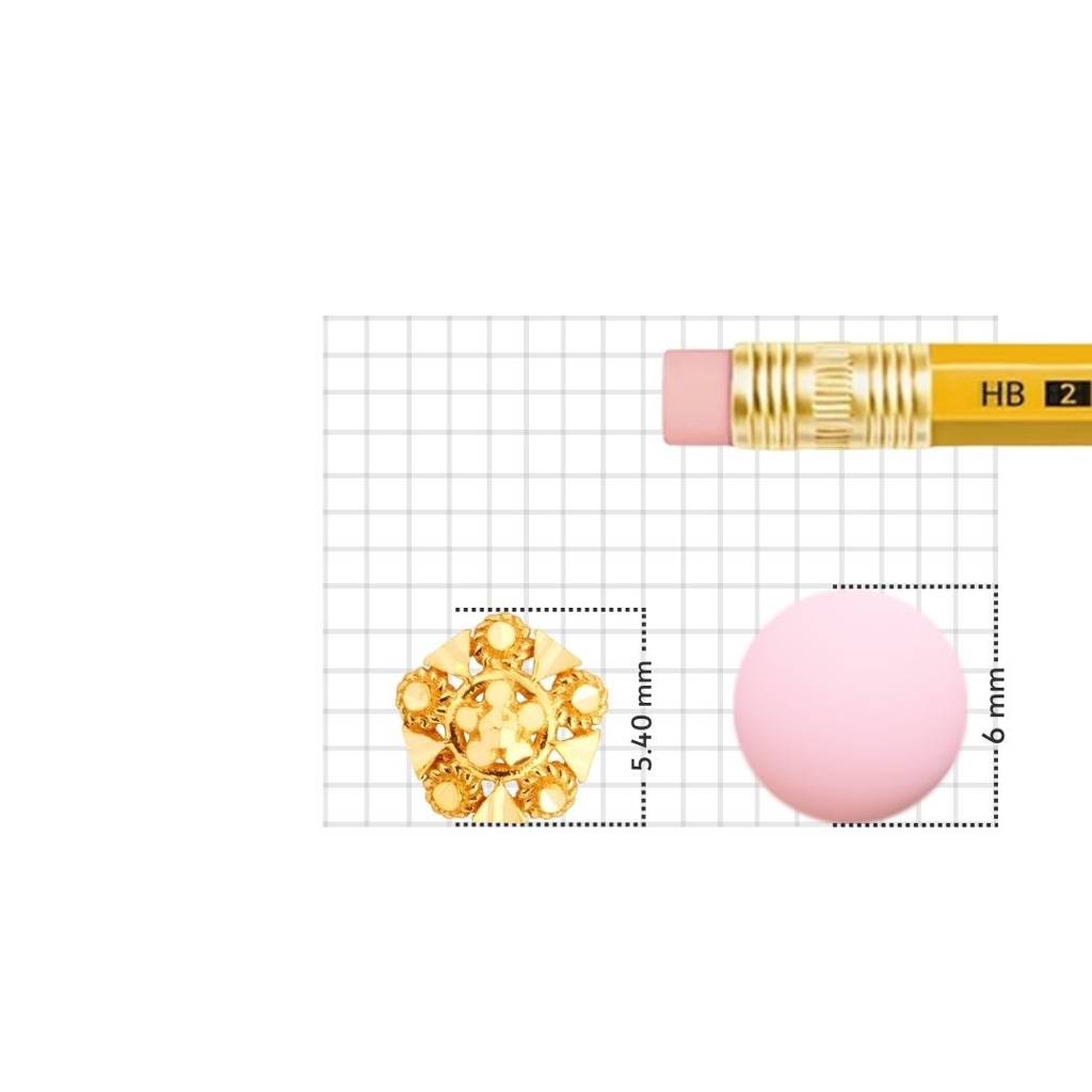 Yuvora 18K Yellow Gold Aurea Starlet Nose Pin For Women | Screw Back Closure | Bis Hallmarked | Pure Gol : PCNP1087-DC-18YG-IS