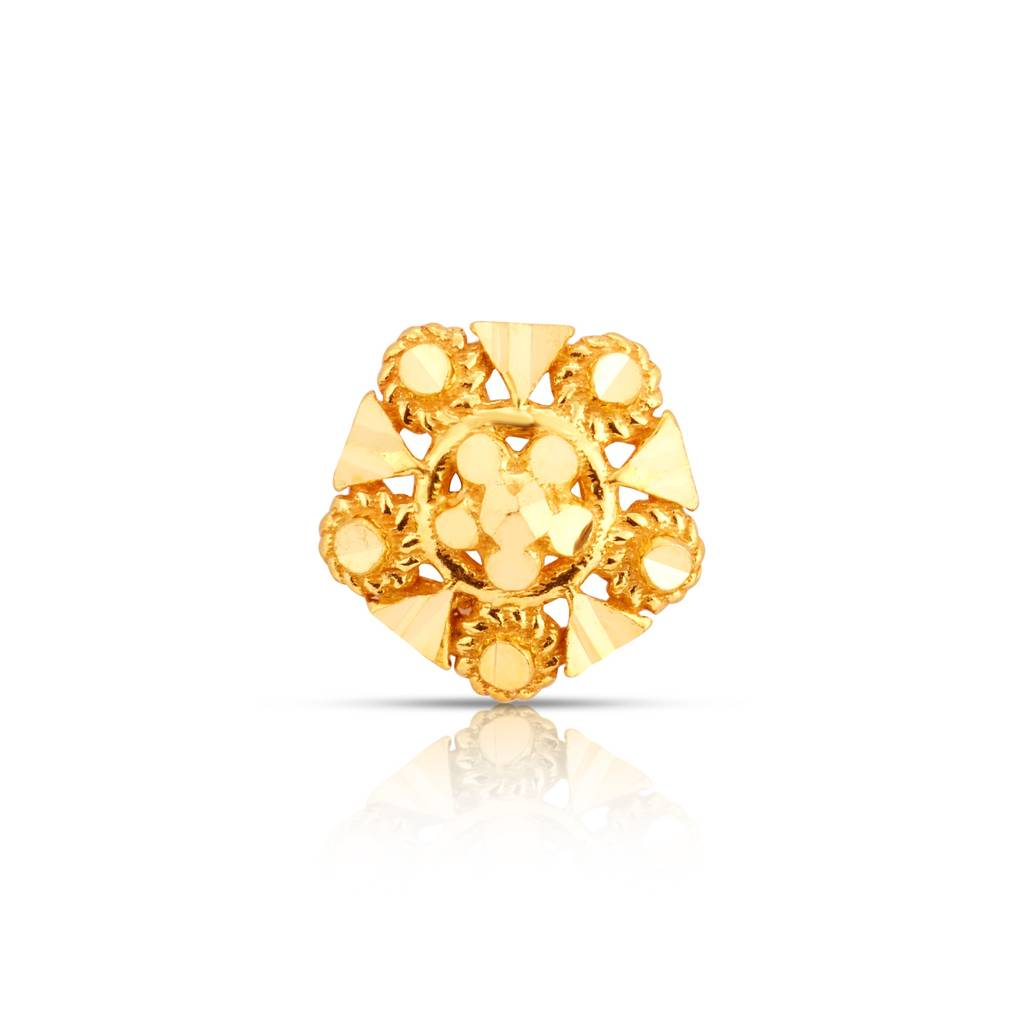 Yuvora 18K Yellow Gold Aurea Starlet Nose Pin For Women | Screw Back Closure | Bis Hallmarked | Pure Gol : PCNP1087-DC-18YG-IS
