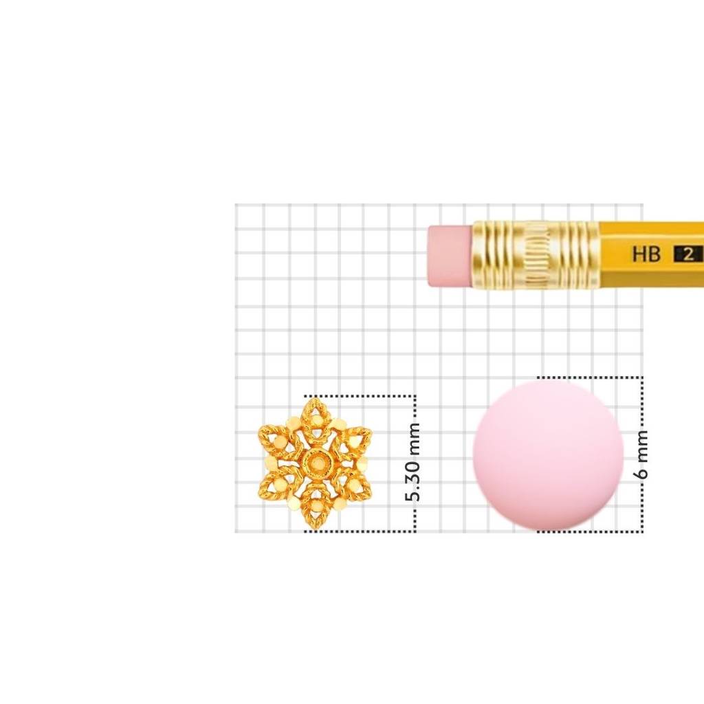 Yuvora 18K Yellow Gold Hexa Noir Nose Pin For Women | Screw Back Closure | Bis Hallmarked | Pure Gold No : PCNP1088-DC-18YG-IS