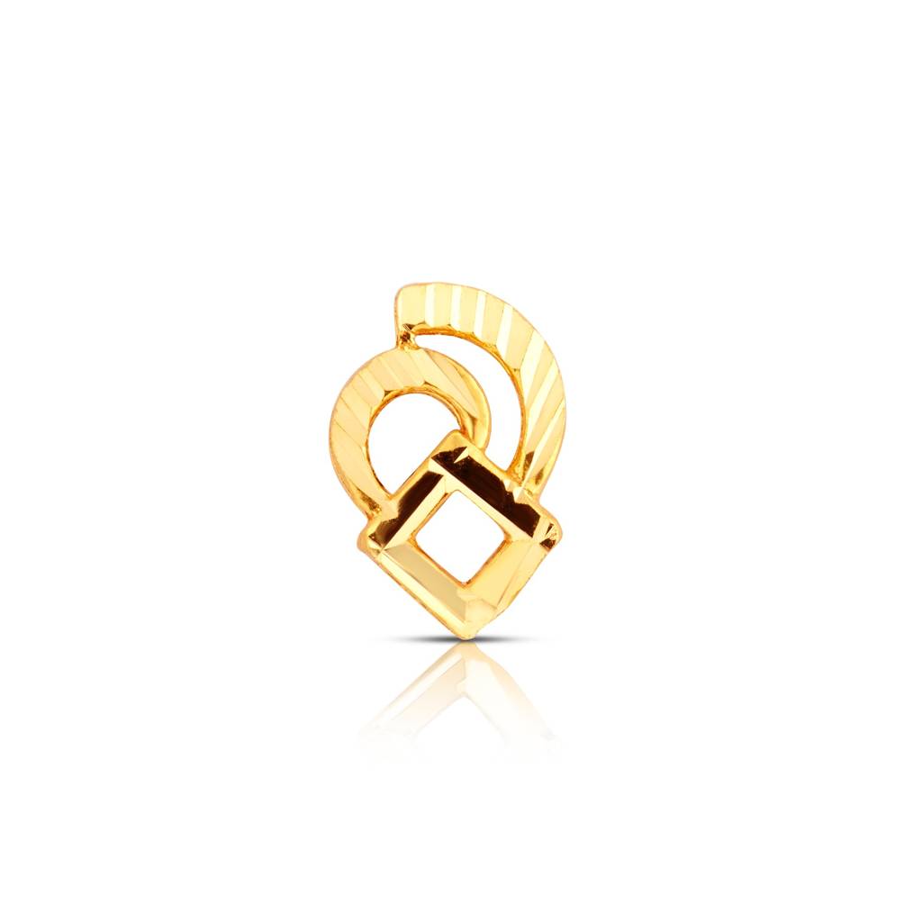 Yuvora 18K Yellow Gold Urban Prism Nose Pin For Women | Screw Back Closure | Bis Hallmarked | Pure Gold  : PCNP1095-DC-18YG-IS