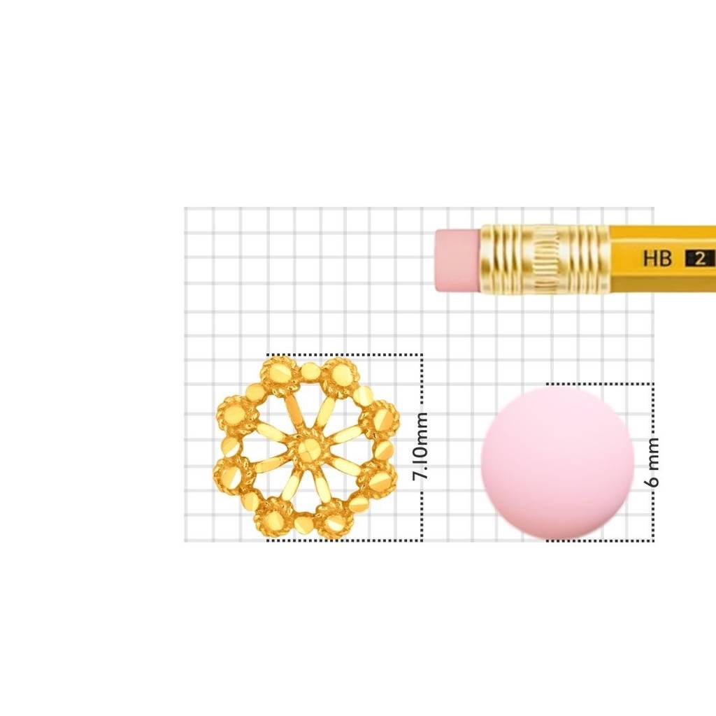 Yuvora 18K Yellow Gold Opulent Weave Nose Pin For Women | Screw Back Closure | Bis Hallmarked | Pure Gol : PCNP1021-DC-18YG-IS