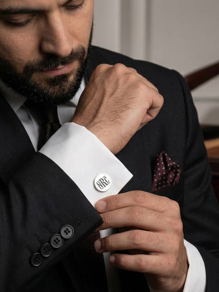Personalized Double-Sided Monogram Cufflinks : PCUFF25SL