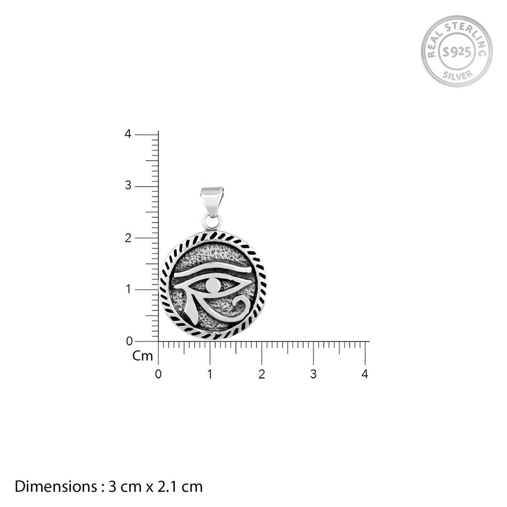 925 Oxidised Silver All-Seeing Eye Pendant With Box Chain For Him| Gifts For Men And Boys | With Certificate Of Auth : PD02046