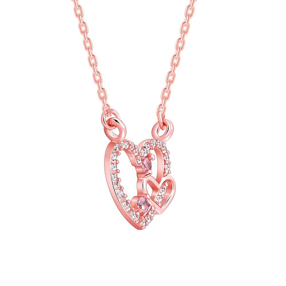 Giva 925 Silver Rose Gold Double The Love Necklace| Pendant To Gift Women & Girls | With Certificate Of Authenticity : PD02673