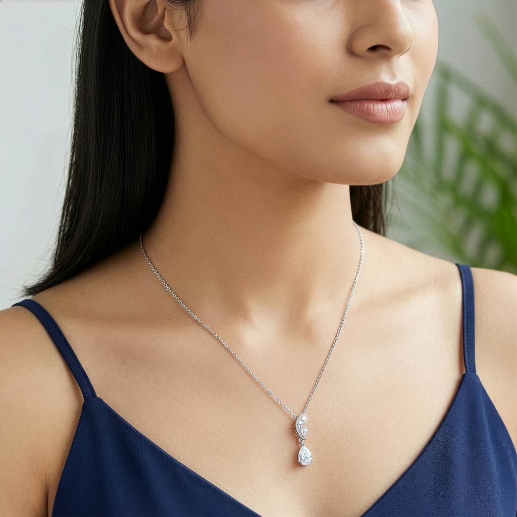 925 Silver Springs Necklace|Necklace To Gift Women & Girls | With Certificate Of Authenticity And 925 Stamp | 6 Mont : PD03071