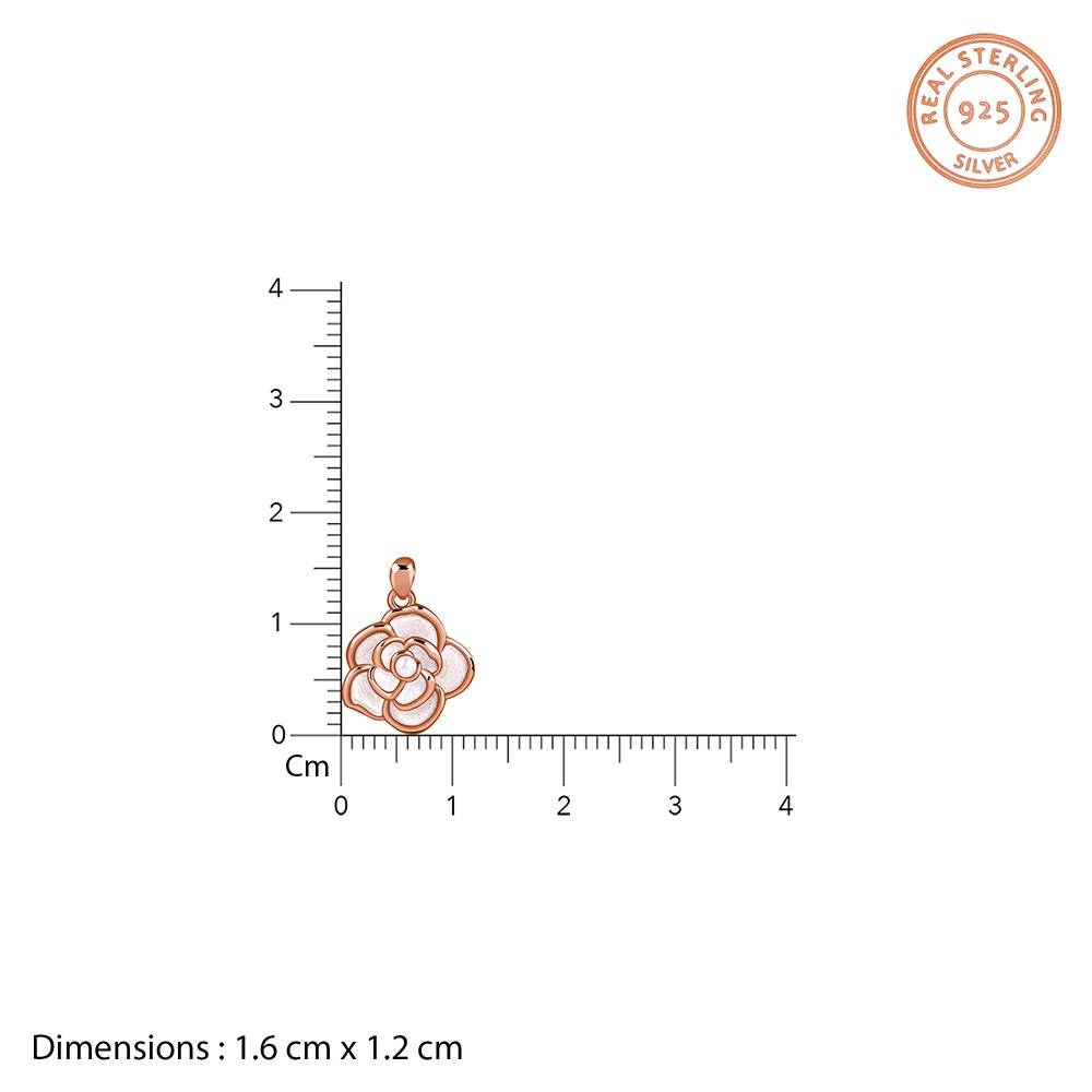 925 Silver Rose Gold Roselina Pendant With Link Chain|Pendant To Gift Women & Girls | With Certificate Of Authentici : PD03106