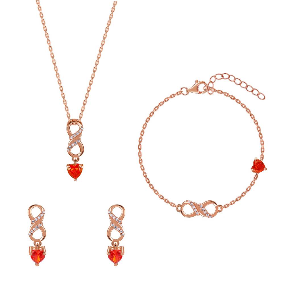 925 Silver Rose Gold Choosing You Set Of Three| Gifts For Women And Girls | With Certificate Of Authen : PD03128ER03315BR01416