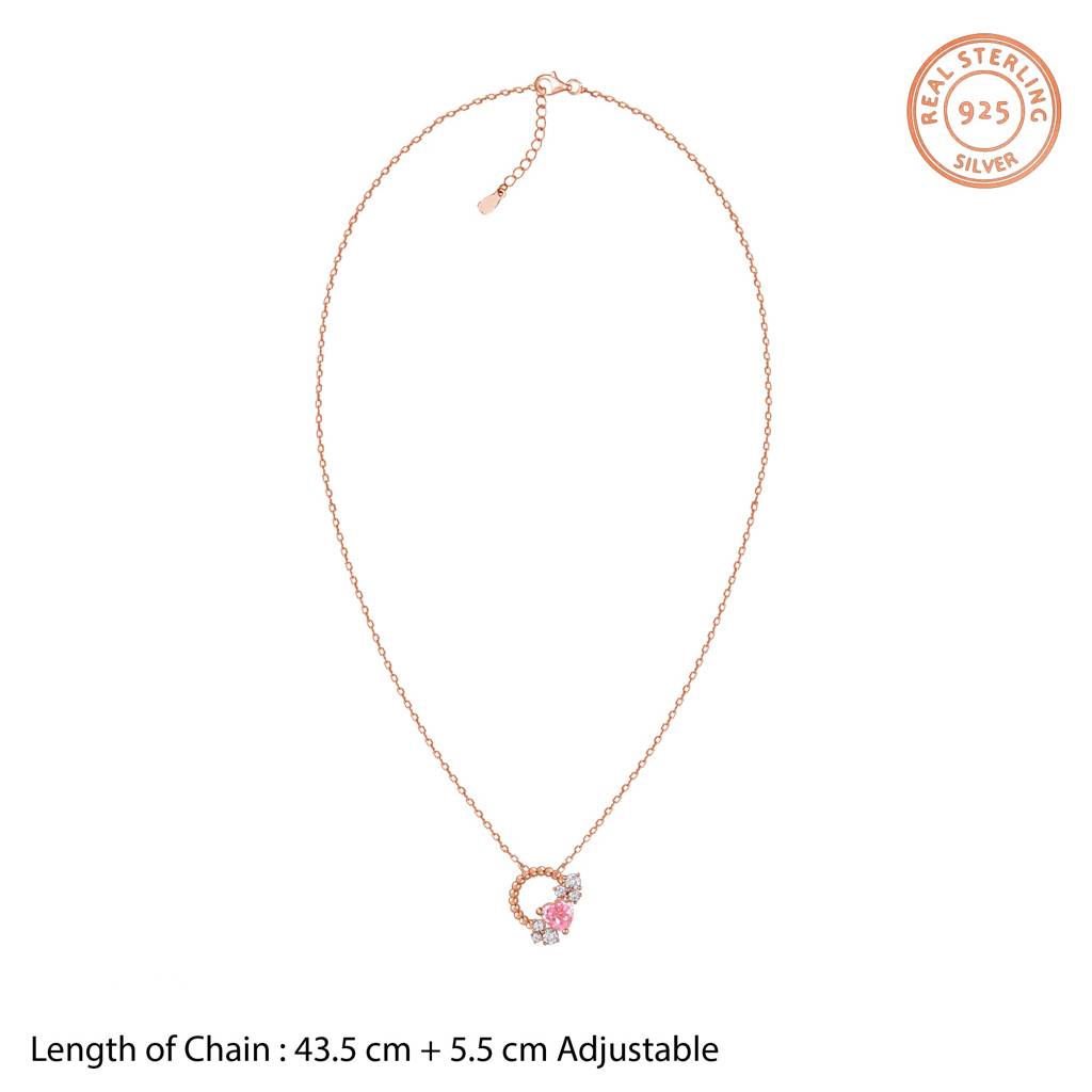 925 Silver Rose Gold Heartbound Set Of 3| Gifts For Women And Girls | With Certificate Of Authenticity : PD03138ER03323BR01419