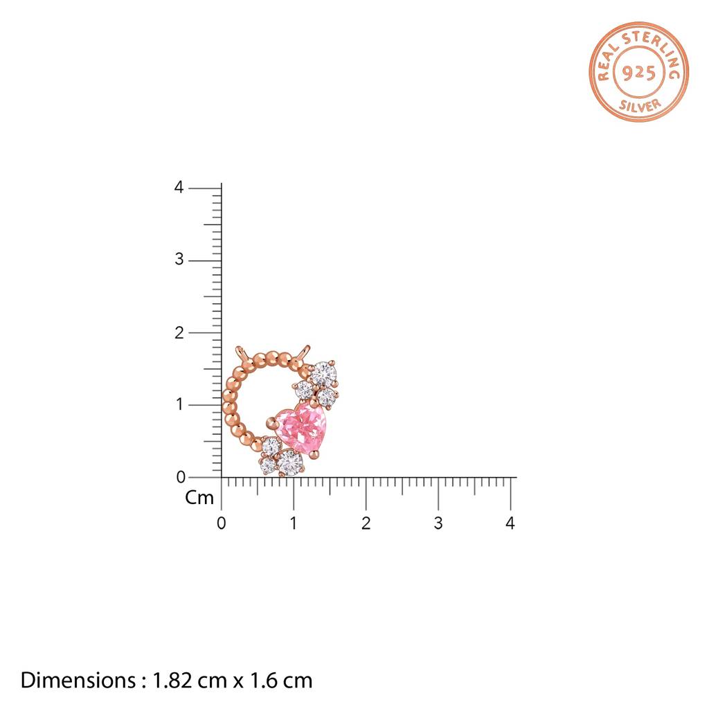 925 Silver Rose Gold Heartbound Set Of 3| Gifts For Women And Girls | With Certificate Of Authenticity : PD03138ER03323BR01419