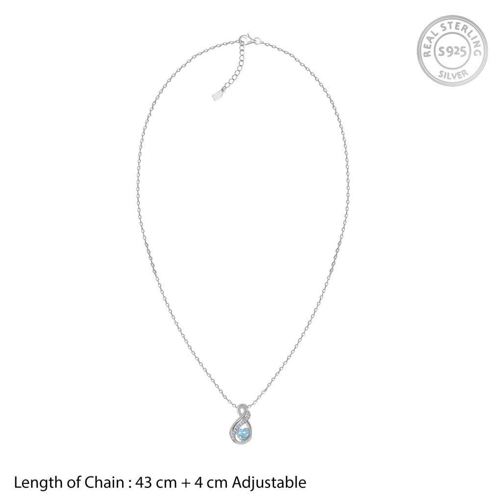 925 Silver Sea Of Love Pendant With Link Chain|Necklace To Gift Women & Girls | With Certificate Of Authenticity And : PD03148