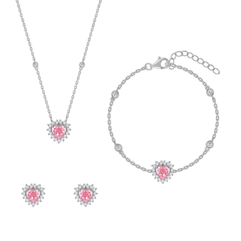 925 Silver Heart Of Light Set Of 4| Gifts For Women And Girls : PD03204ER03451BR01463