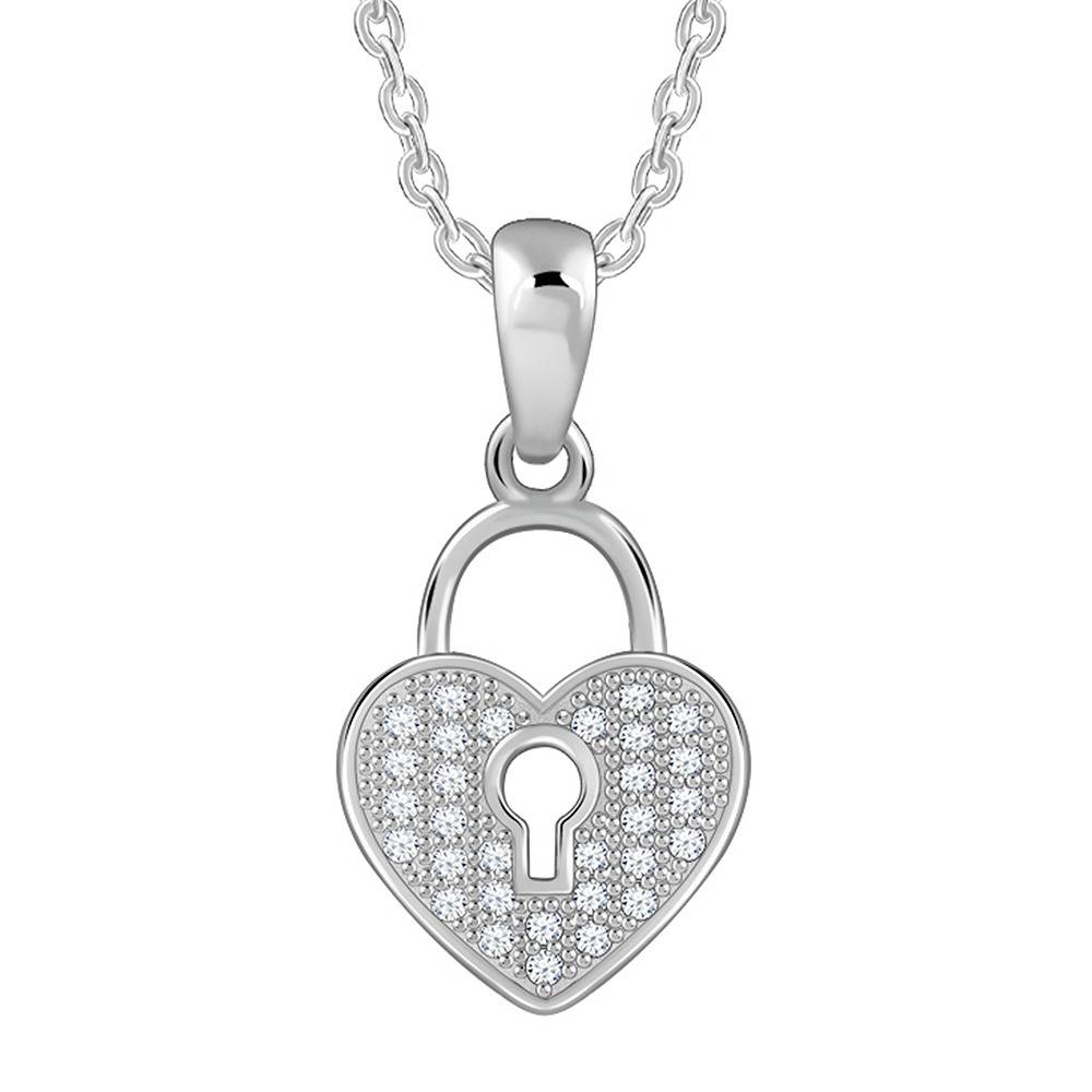 925 Silver Lovely Key Pendant With Link Chain|Necklace To Gift Women & Girls | With Certificate Of Authenticity And  : PD03208