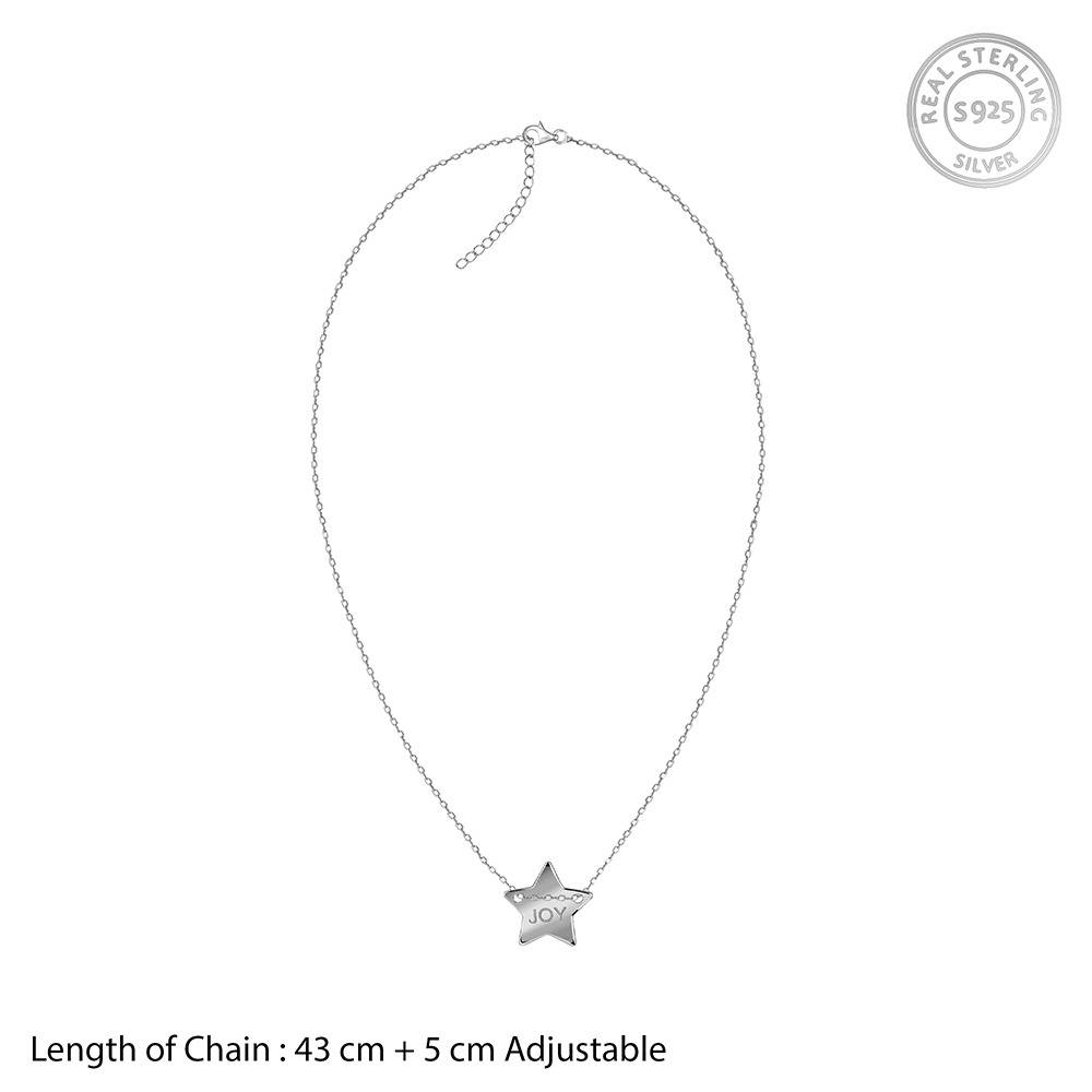925 Silver Joy Star Necklace|Pendant To Gift Women & Girls | With Certificate Of Authenticity And 925 Stamp | 6 Mont : PD03232