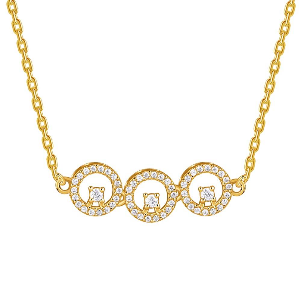 925 Silver Golden Circular Grace Necklace|Pendant To Gift Women & Girls : PD03317