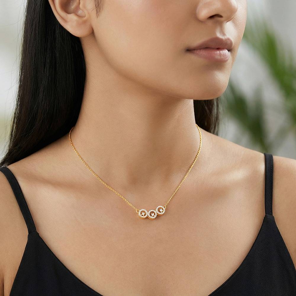 925 Silver Golden Circular Grace Necklace|Pendant To Gift Women & Girls : PD03317