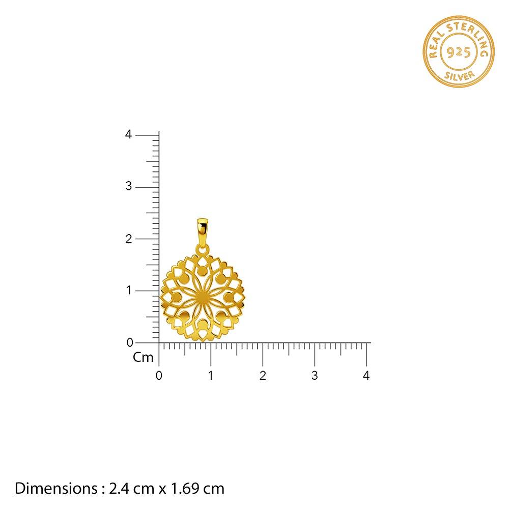 Golden Aura Tangle Pendant With Link Chain|Necklace To Gift Women & Girls | With Certificate Of Authenticity And 925 : PD03729