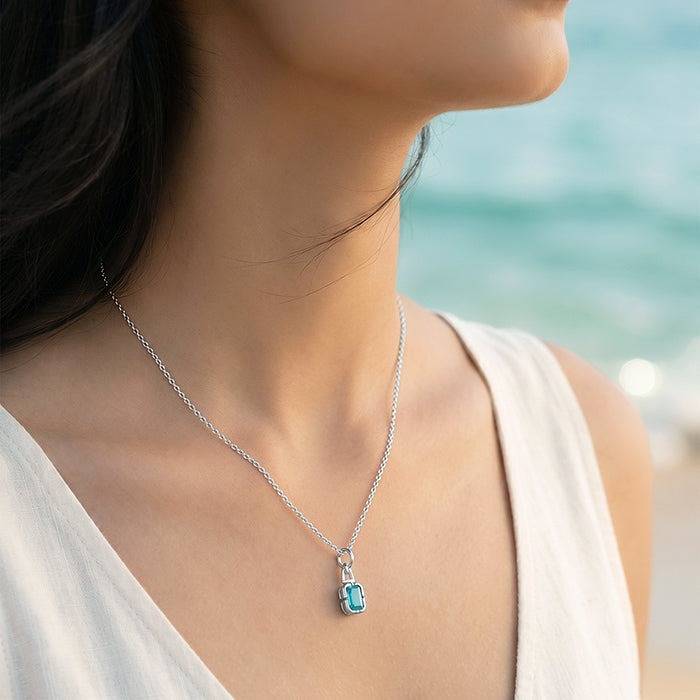 925 Silver Thoosa Pendant With Link Chain|Necklace To Gift Women & Girls | With Certificate Of Authenticity And 925  : PD03850