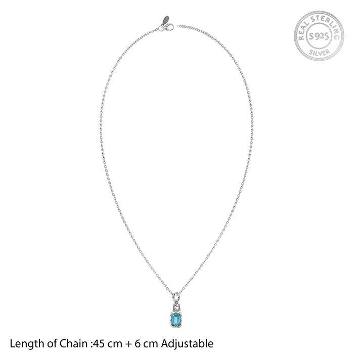 925 Silver Thoosa Pendant With Link Chain|Necklace To Gift Women & Girls | With Certificate Of Authenticity And 925  : PD03850