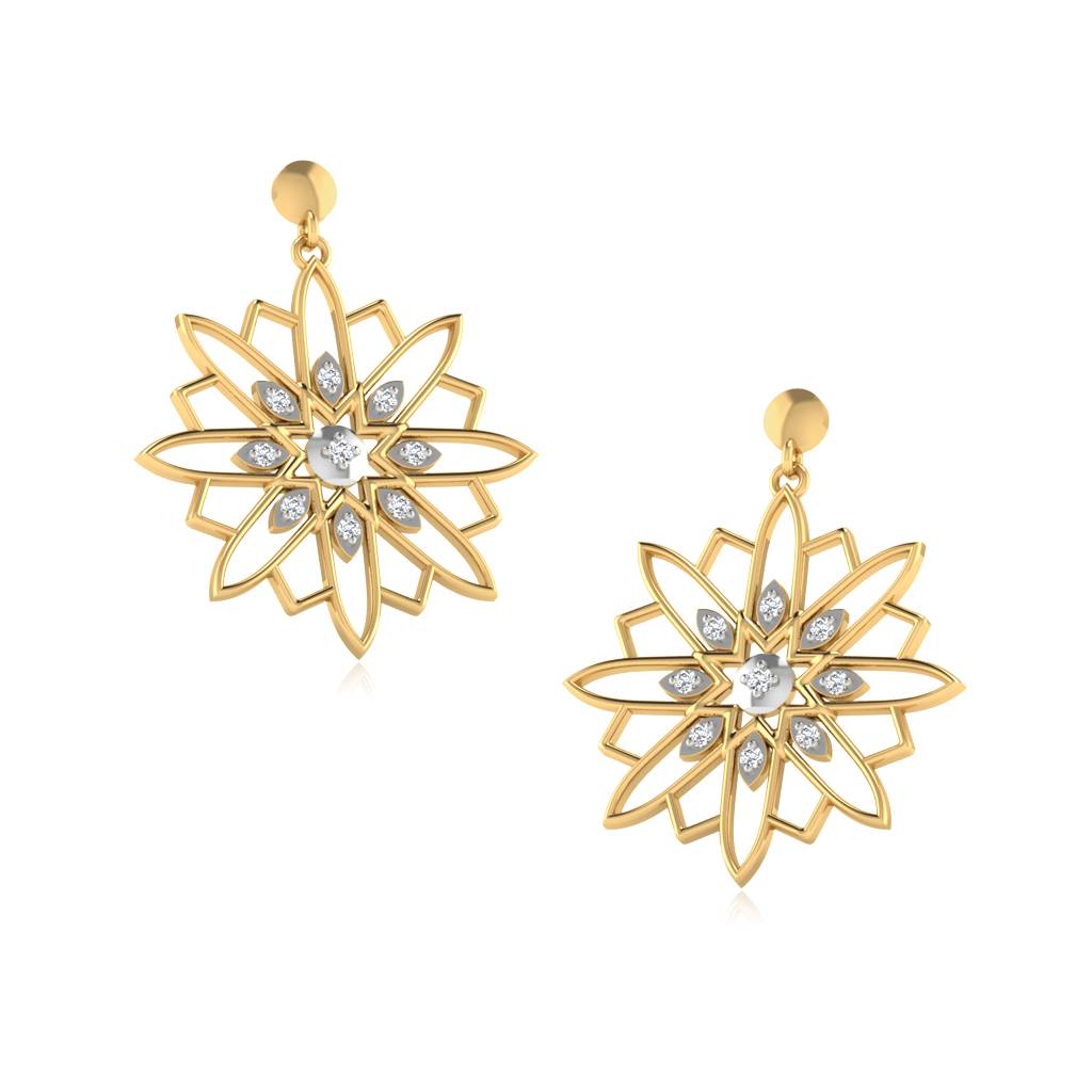 Iski Uski 925 Sterling Silver Majestic Sun Drop Earrings