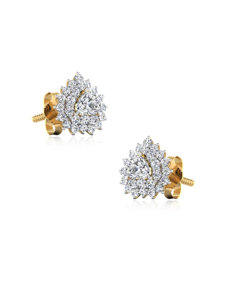 Iski Uski 925 Sterling Silver Empathy Solitaire Stud Earrings