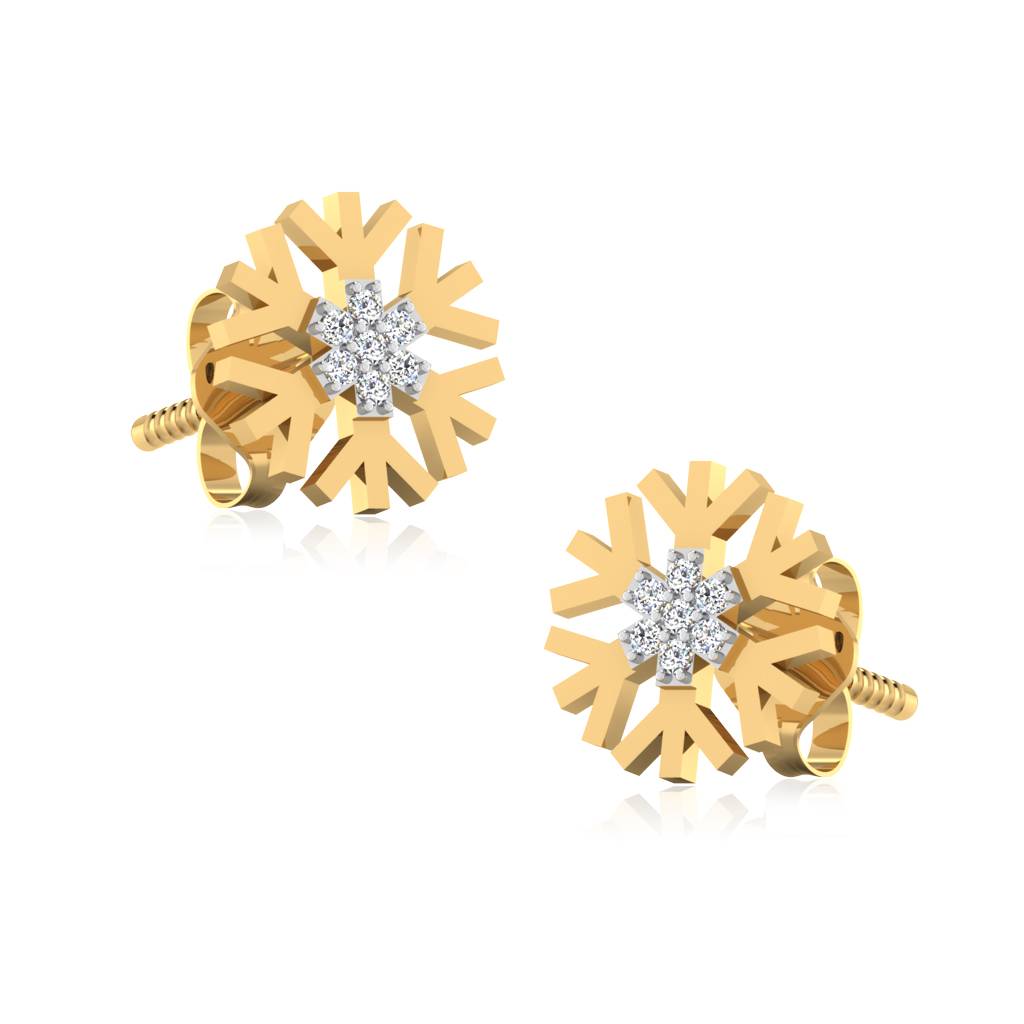 Iski Uski 925 Sterling Silver Diya Stud Earrings