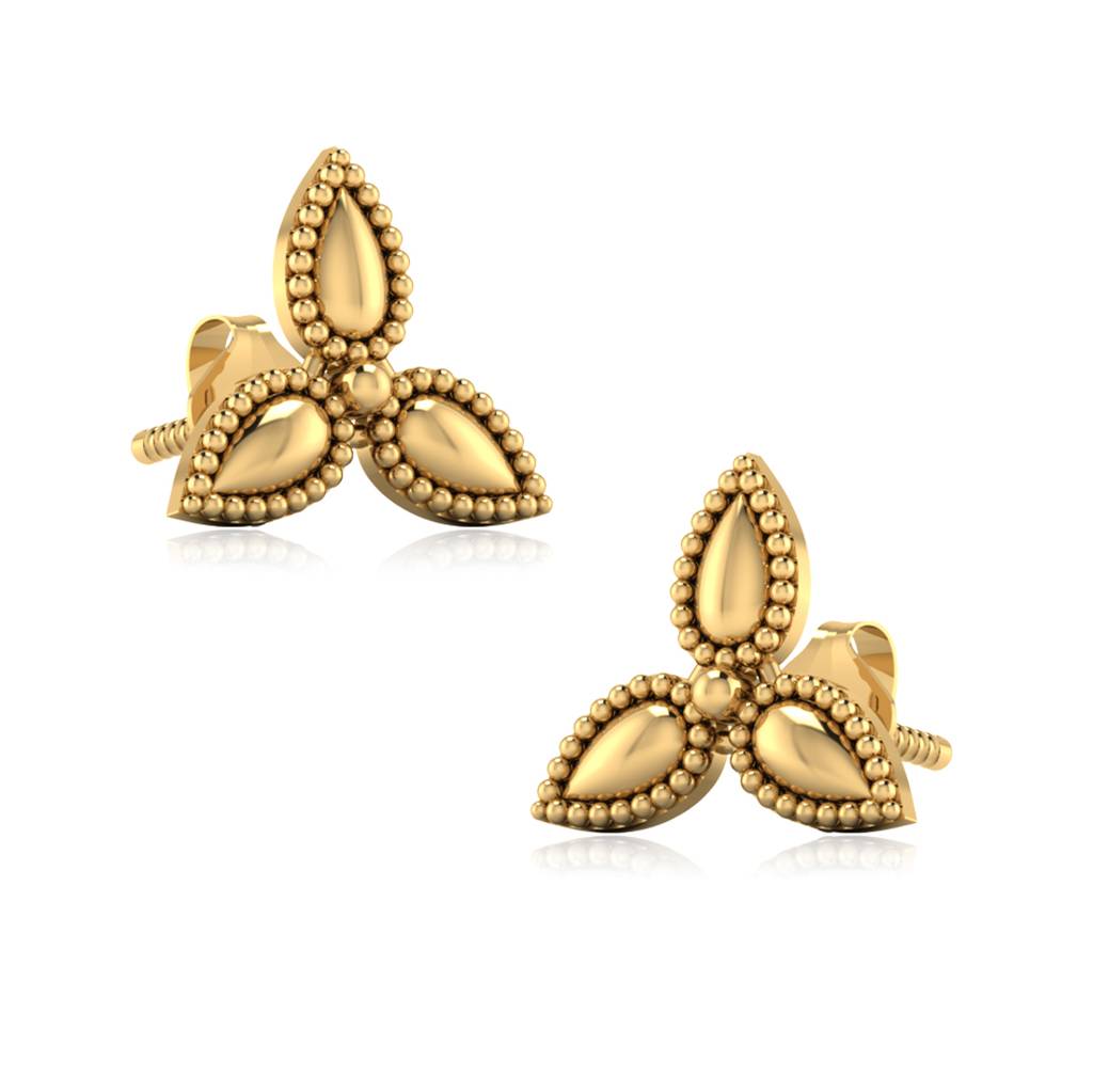 Iski Uski 925 Sterling Silver Leaf Silver Stud Earrings