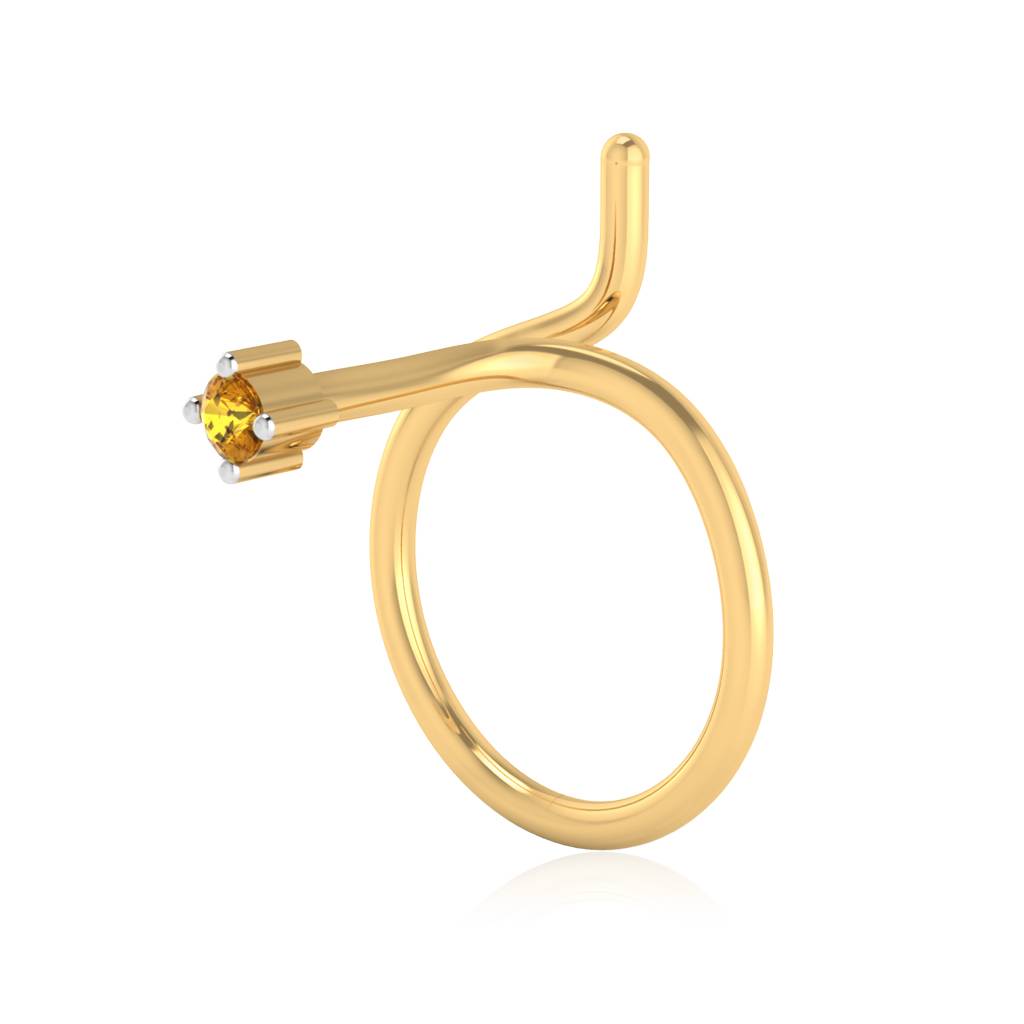 The Fervor Yellow Sapphire Nose Pin : NS-0001YGYS