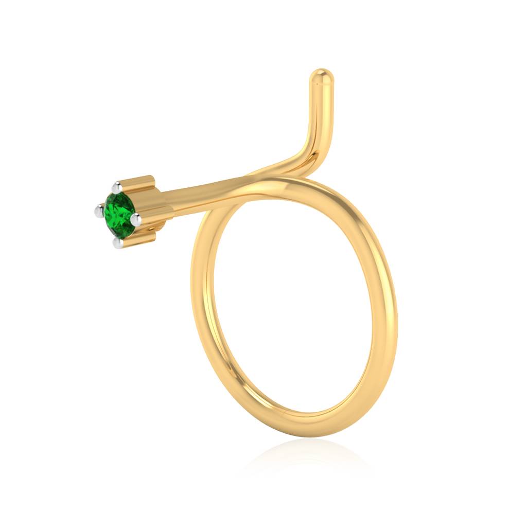 The Serenity Emerald Nose Pin : NS-0002YGE