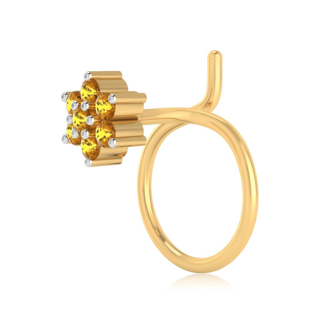 The Peoni Yellow Sapphire Nose Pin : NS-0004YGYS