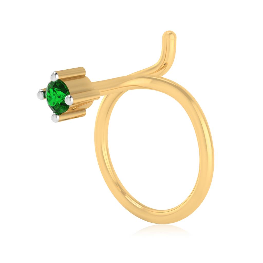 The Elvira Emerald Nose Pin : NS-0008YGE