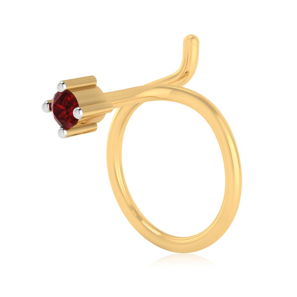 The Elvira Ruby Nose Pin : NS-0008YGR