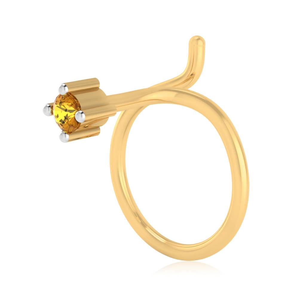The Elvira Yellow Sapphire Nose Pin : NS-0008YGYS