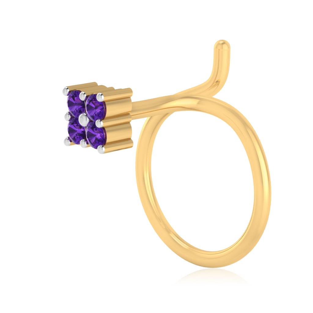 The Classy Amethyst Nose Pin : NS-0009YGA