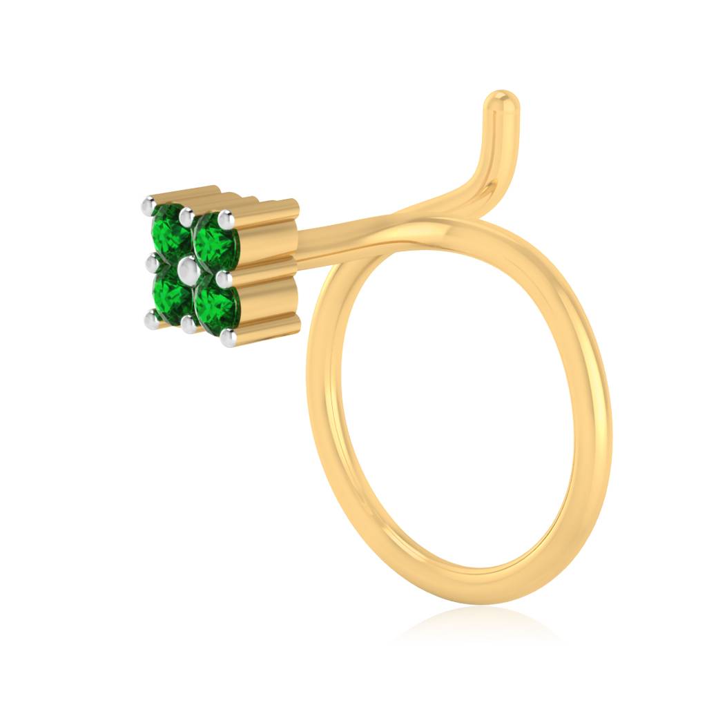 The Classy Emerald Nose Pin : NS-0009YGE