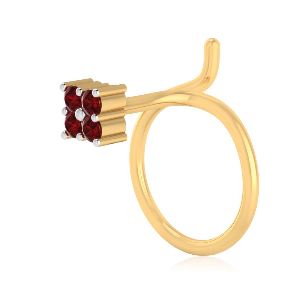 The Classy Ruby Nose Pin : NS-0009YGR