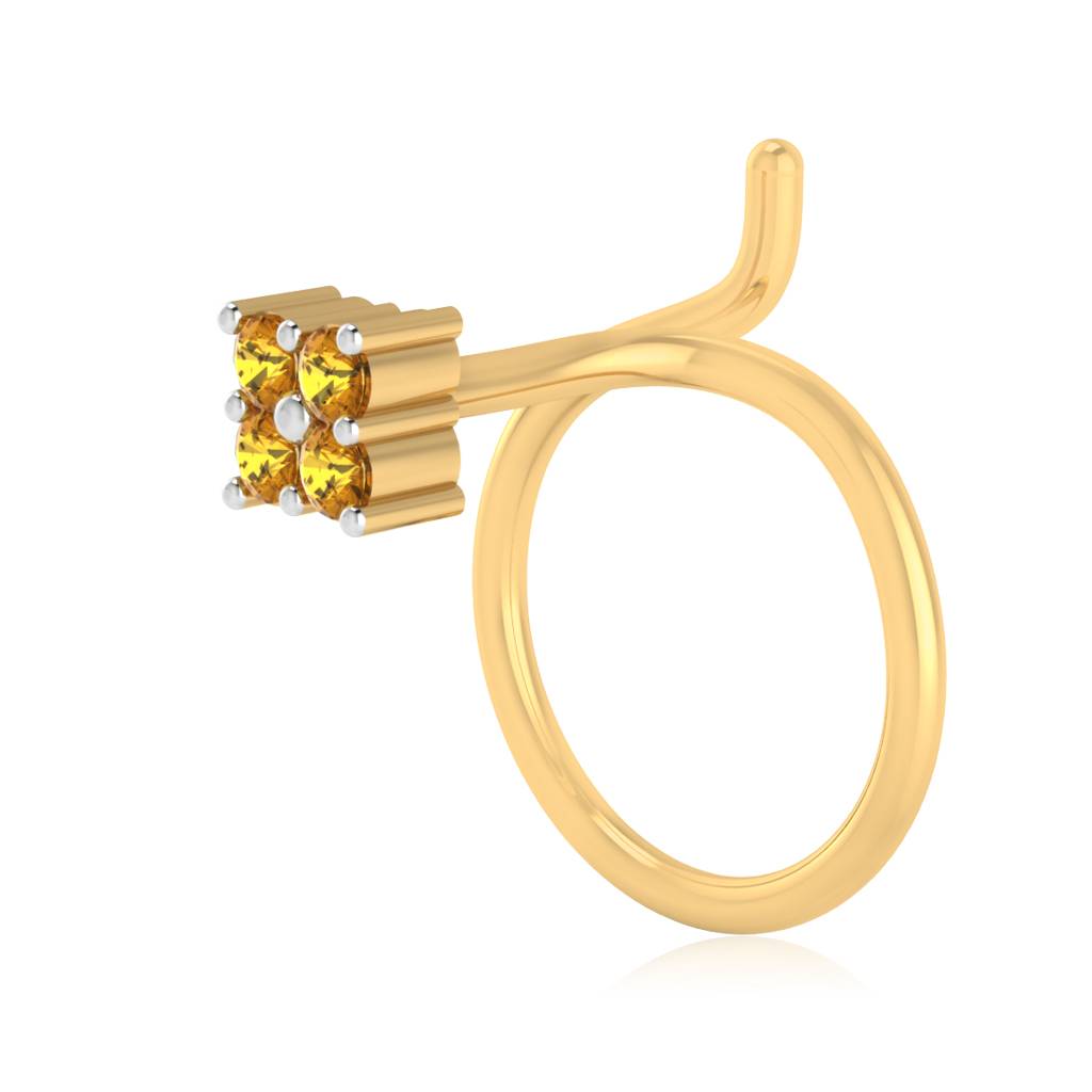 The Classy Yellow Sapphire Nose Pin : NS-0009YGYS