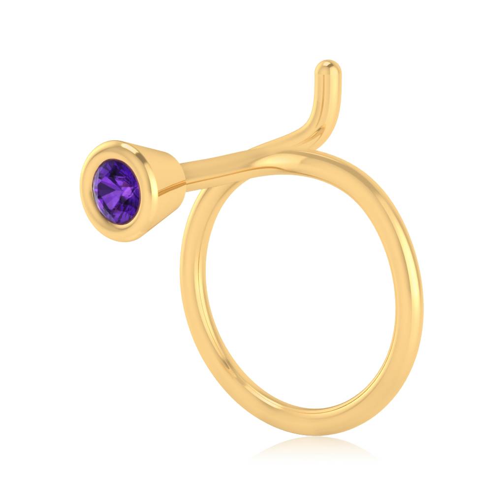 The Allan Amethyst Nose Pin : NS-0010YGA
