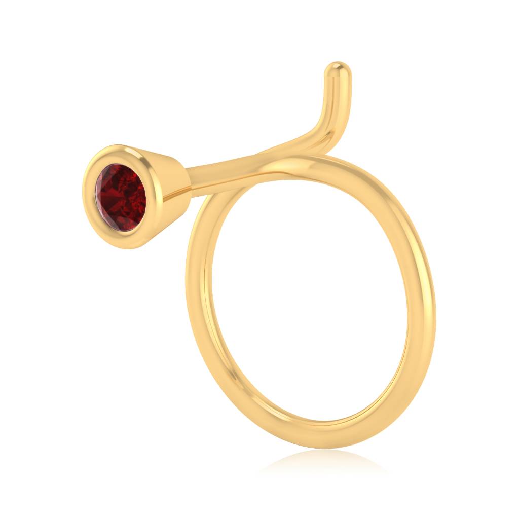 The Allan Ruby Nose Pin : NS-0010YGR