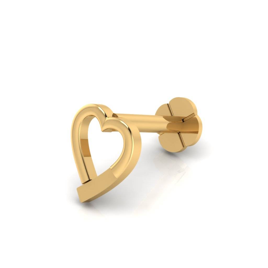 The Vidya Gold Heart Nose Screw : NS-0263YG