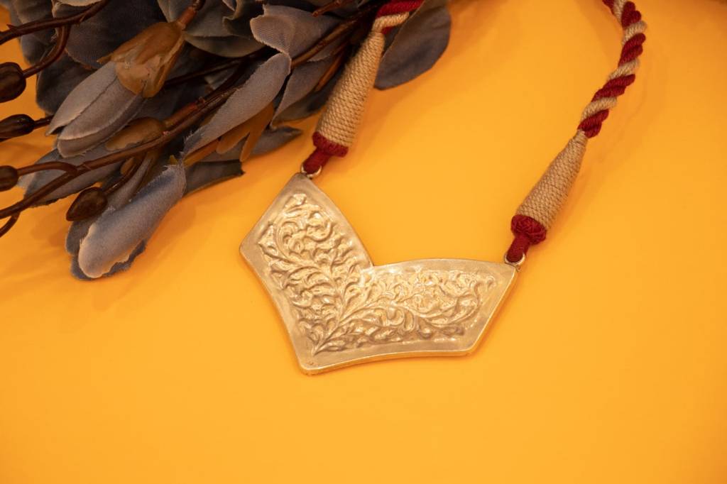 925 Sterling Silver Mizoya Chitai Detailed Dori Necklace : SN250