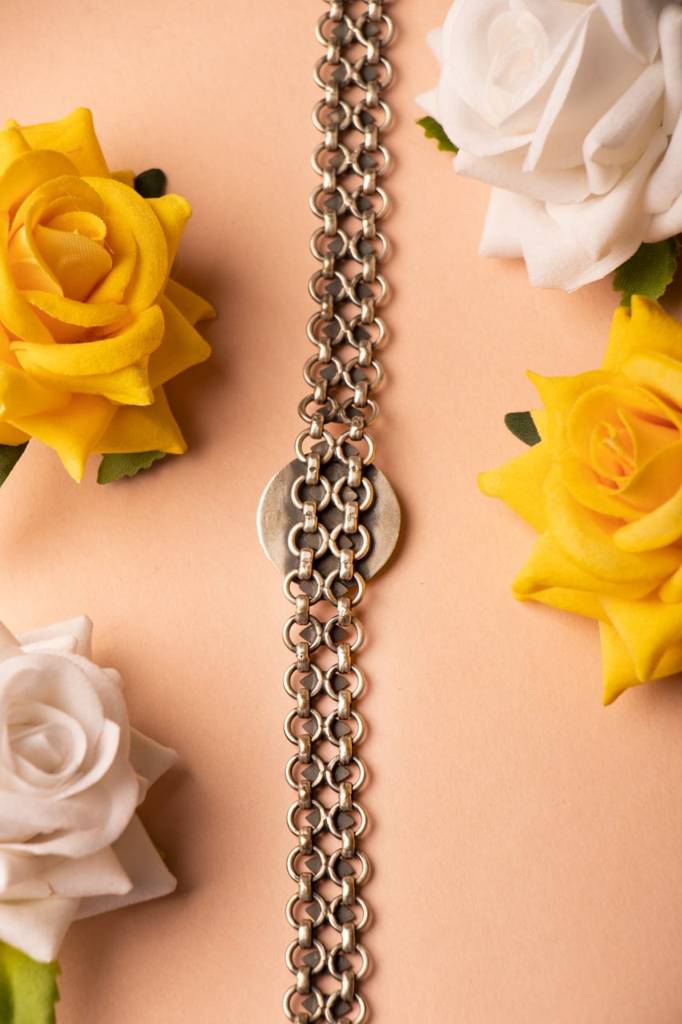 925 Sterling Silver Mizoya Versatile Flower Motif Choker : SN30026