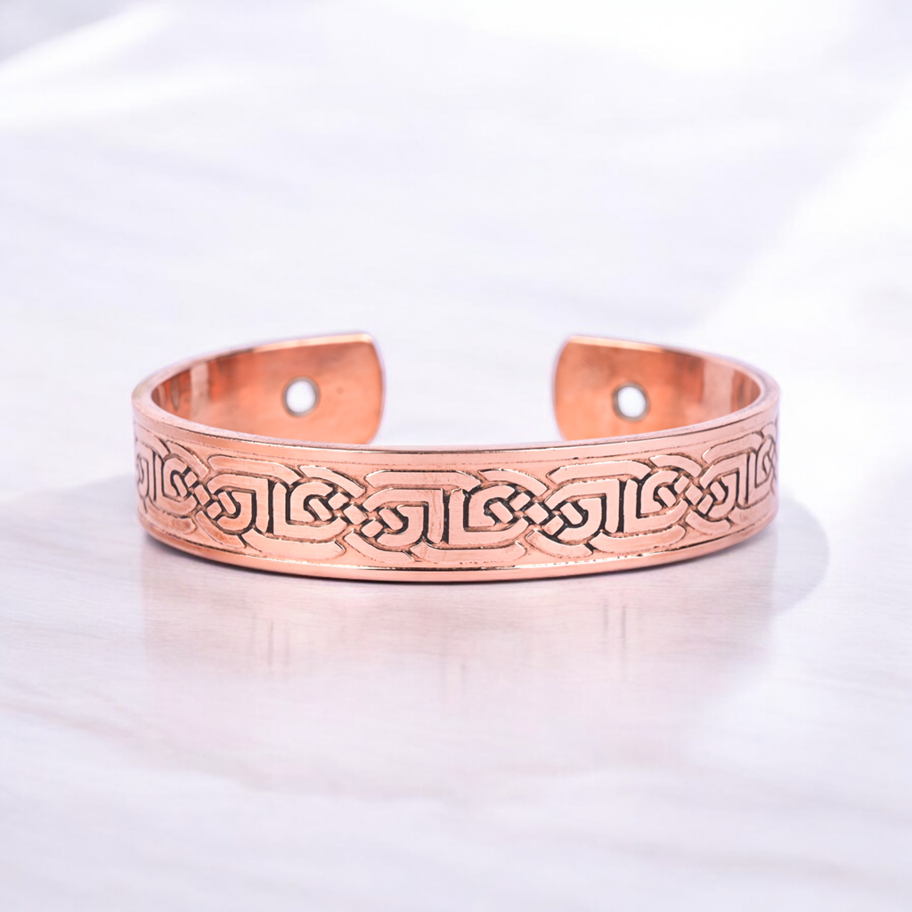 Pure Copper Magnetic Therapy Curve Band - Kada For Arthritis Relief – Adjustable, Stylish Design With 6 Po : COPPER-BAND-CURVE