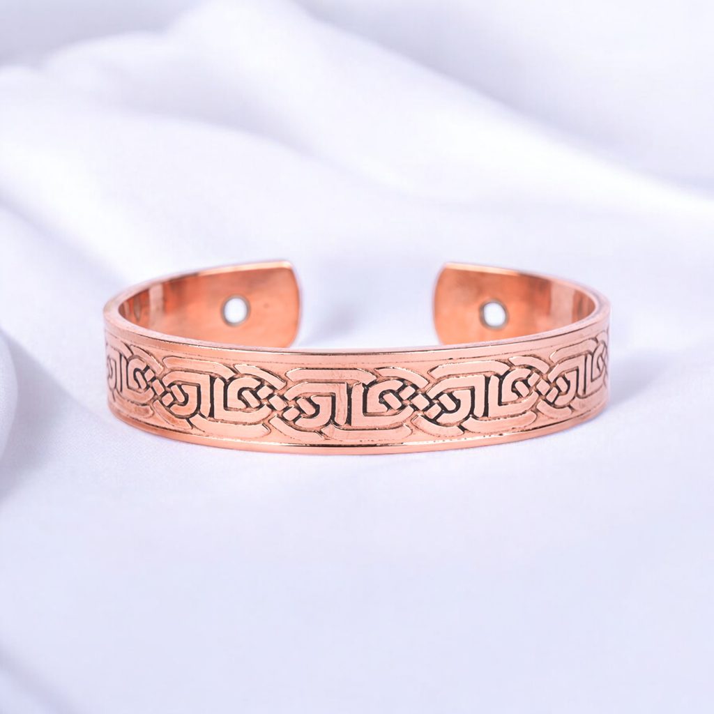 Pure Copper Magnetic Therapy Curve Band - Kada For Arthritis Relief – Adjustable, Stylish Design With 6 Po : COPPER-BAND-CURVE