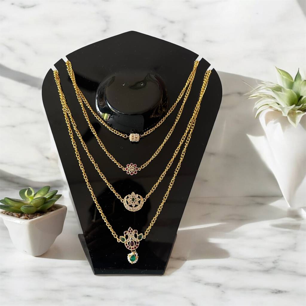 4 Layered Polki Necklace : KA95