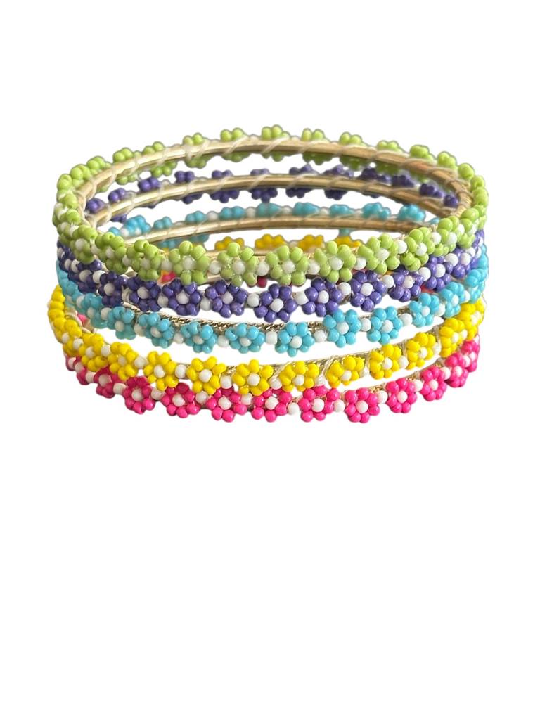 Handmade Beaded Floral Dainty Bangles : KA114