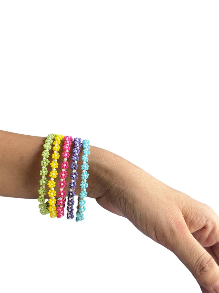 Handmade Beaded Floral Dainty Bangles : KA114