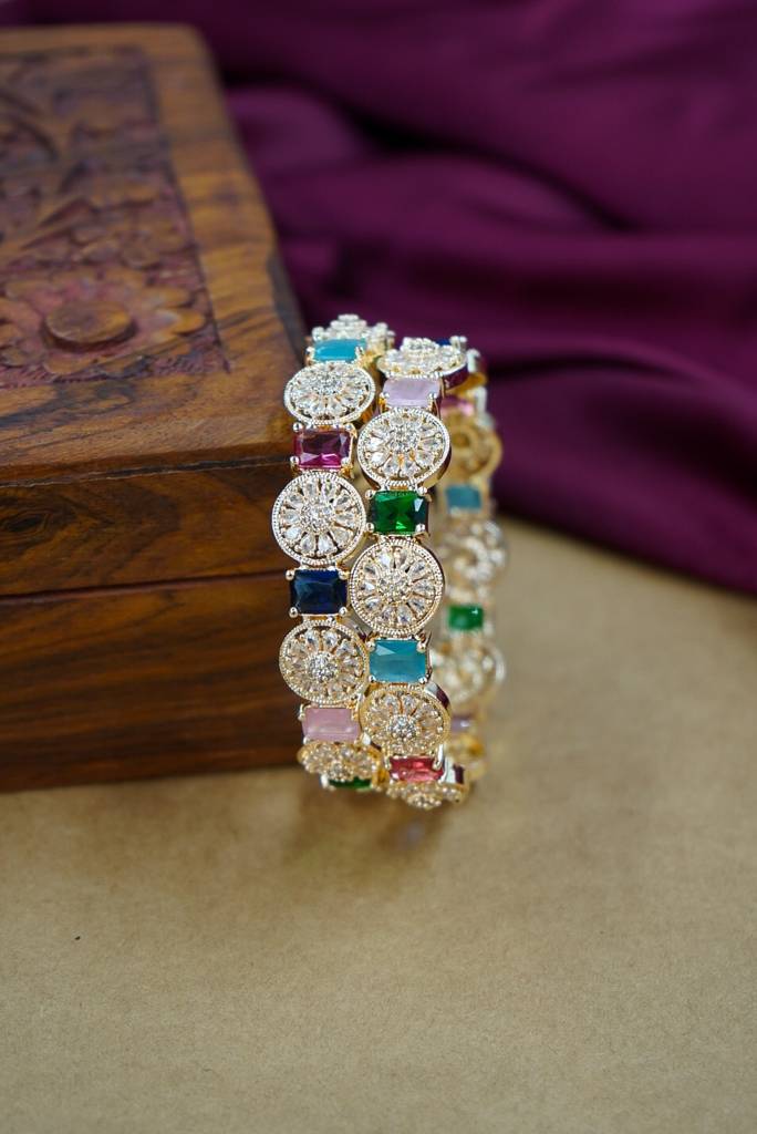 Multy Premium Ad Bangles For Women : HJ-5-MULTI