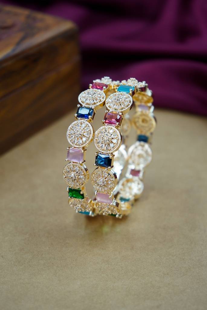 Multy Premium Ad Bangles For Women : HJ-5-MULTI