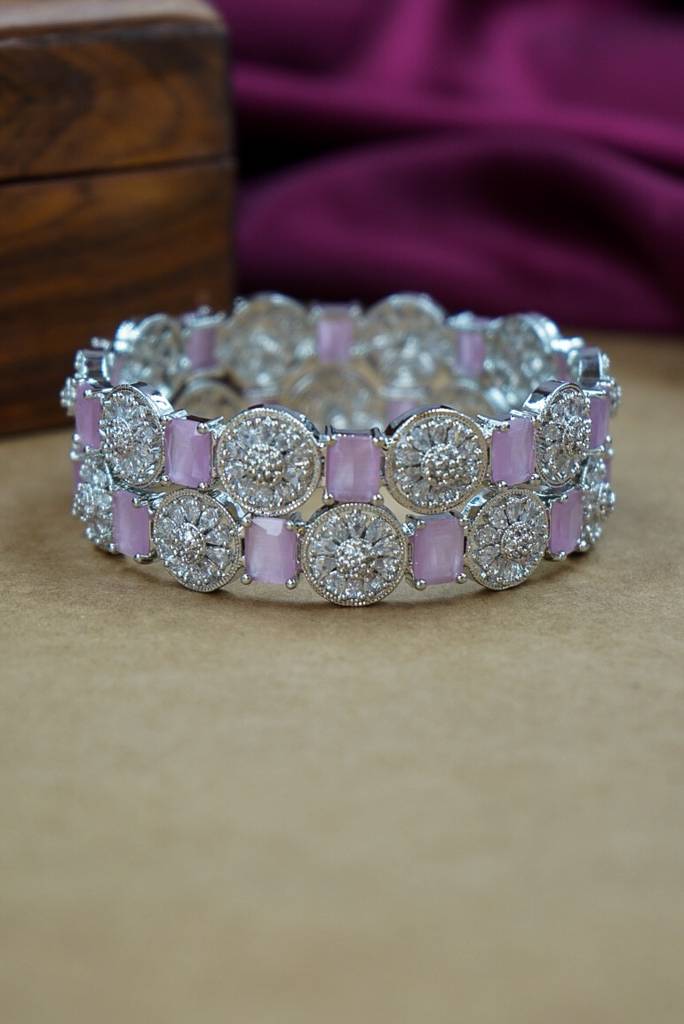 Pink Premium Ad Bangles For Women : HJ-5-PINK